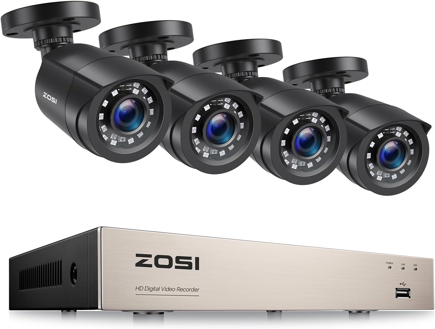 ZOSI H.265+ Home Security Camera System with Night Vision