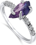 Real Raw Crystal Dainty Ring white Gold Birthstone - Gift Ready Men's