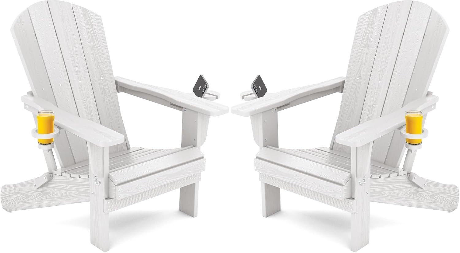 SERWALL Adirondack Chair Set of 2 with Cup Holders for Comfort