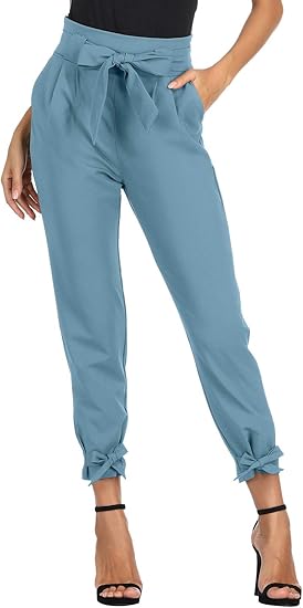 GRACE KARIN Womens Casual High Waist Pencil Pants with Bow-Knot
