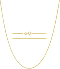 22in Gold Plated 925 Sterling Silver Box Chain Necklace for Men