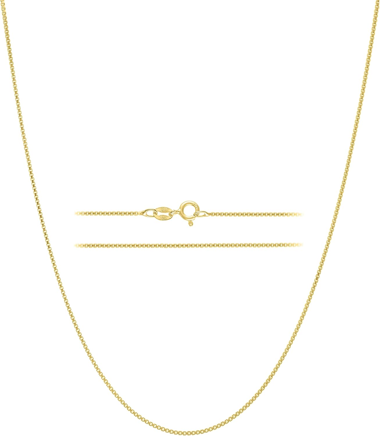 KISPER 18K Gold Plated Sterling Silver Diamond Cut Chain Necklace