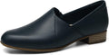 Women's Leather Slip-On Loafers - Classic Comfortable Dress Flats