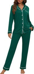 HNG Women Pajama Set Long Sleeve Sleepwear - Soft Viscose Lounge Shoes
