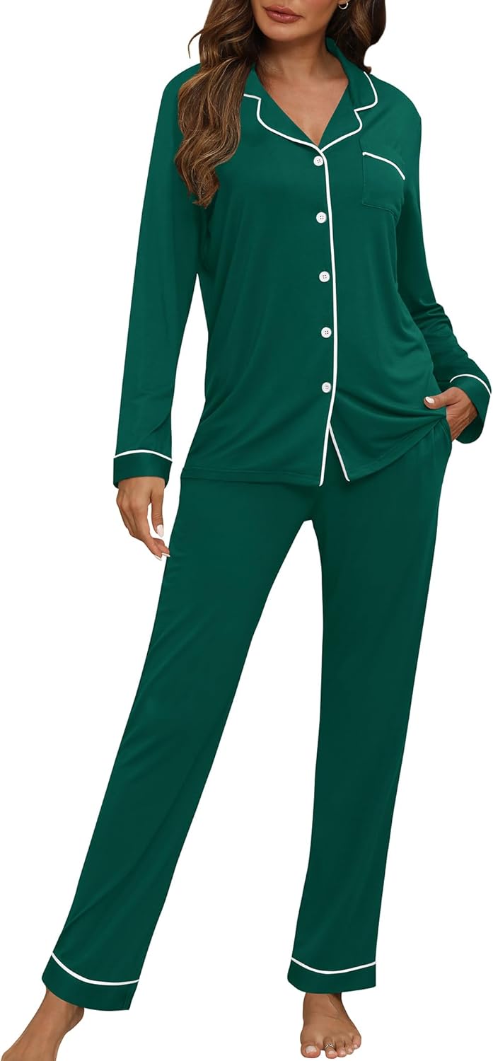 HNG Women Pajama Set Long Sleeve Sleepwear for Ultimate Comfort