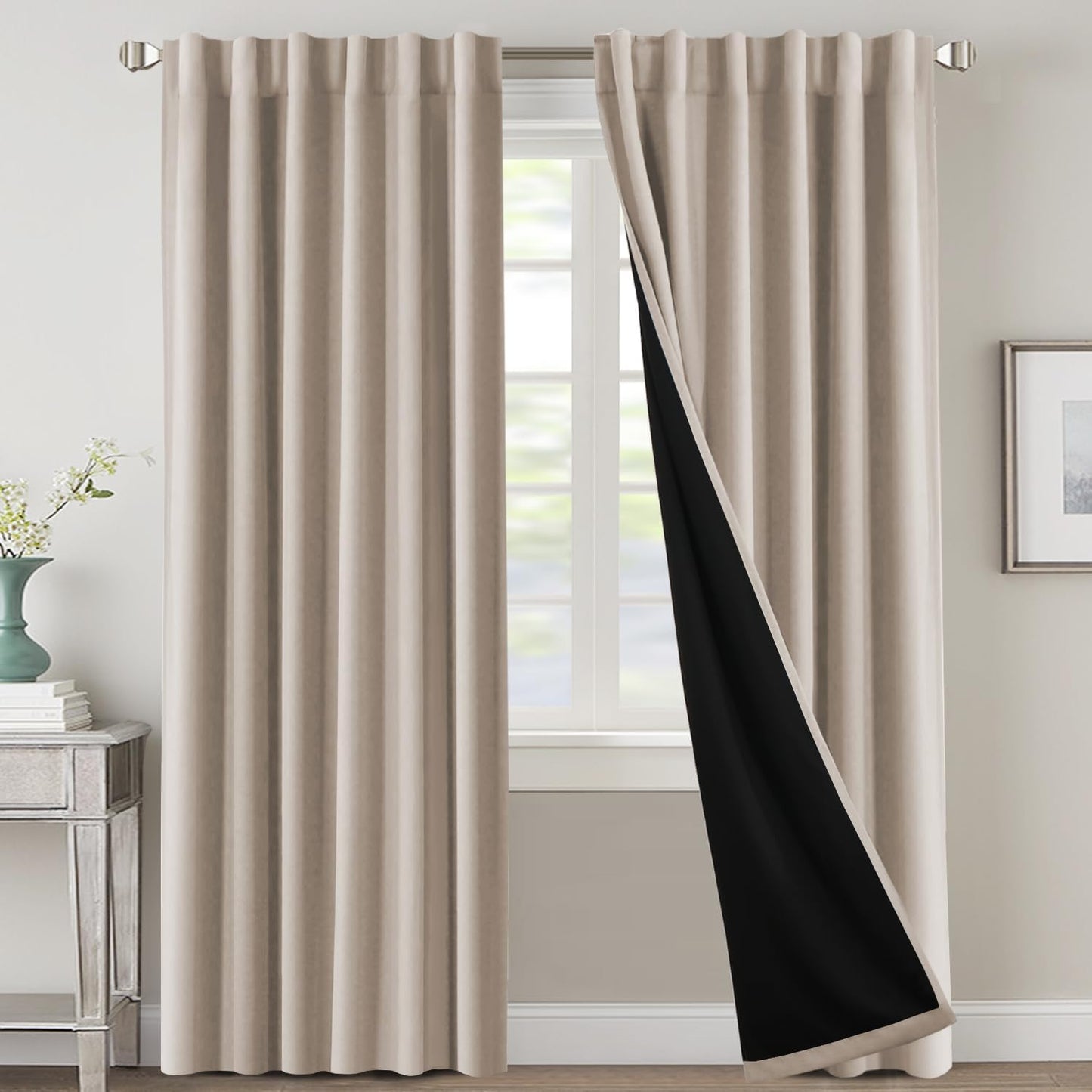 H.VERSAILTEX 100% Blackout Curtains for Bedroom and Living Room