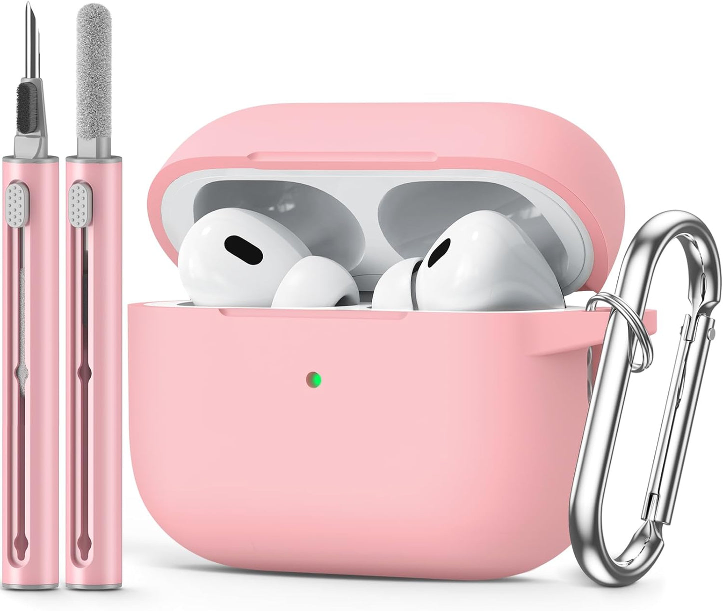 Protective Pink AirPods Pro Case 2023/2022/2019 with Cleaner Kit