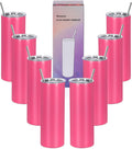 20 Oz Straight Skinny Tumblers 8 Pack - Slim DIY Gift Set