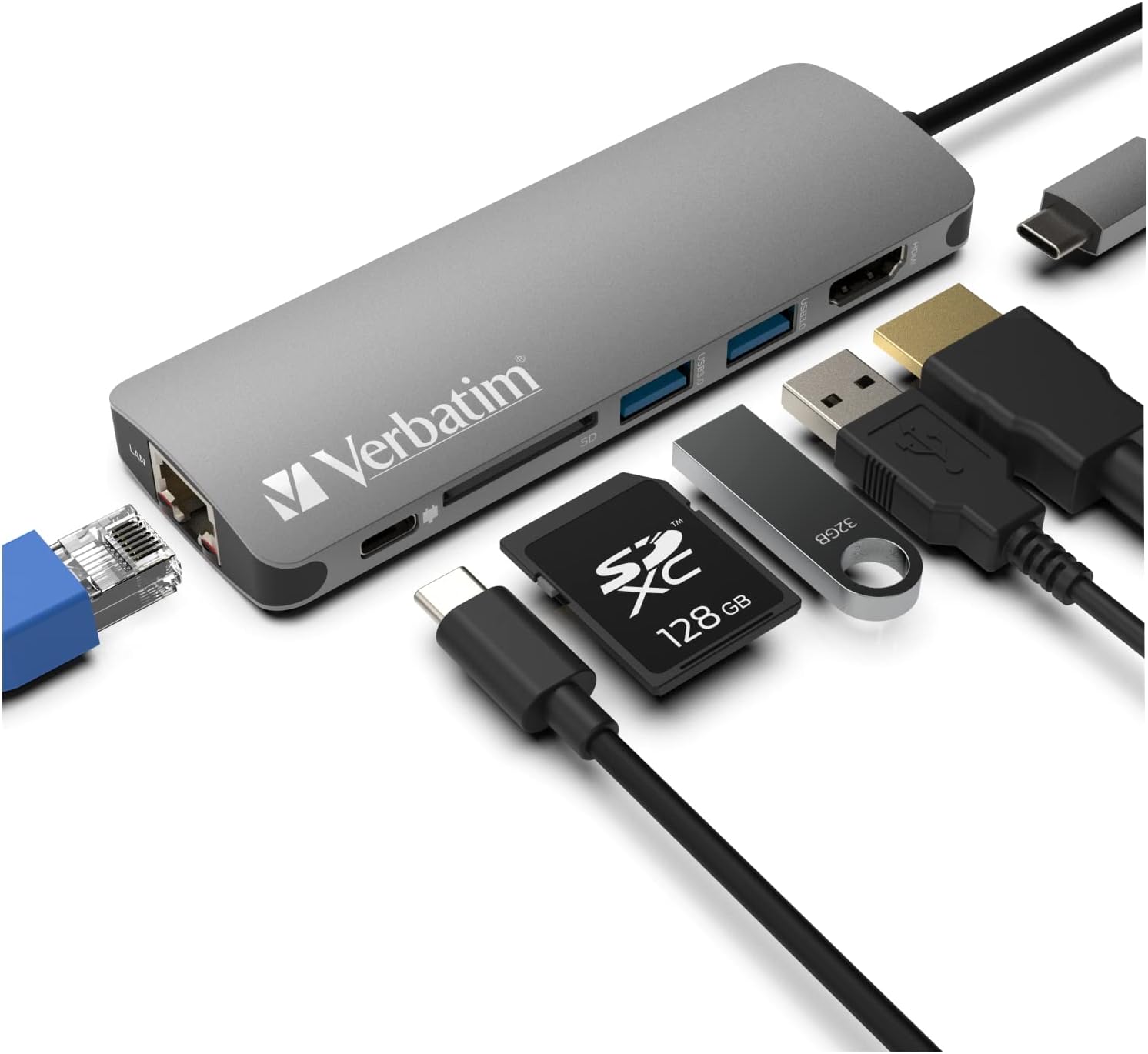 6-in-1 USB C Hub for Laptop with HDMI, Ethernet, and More