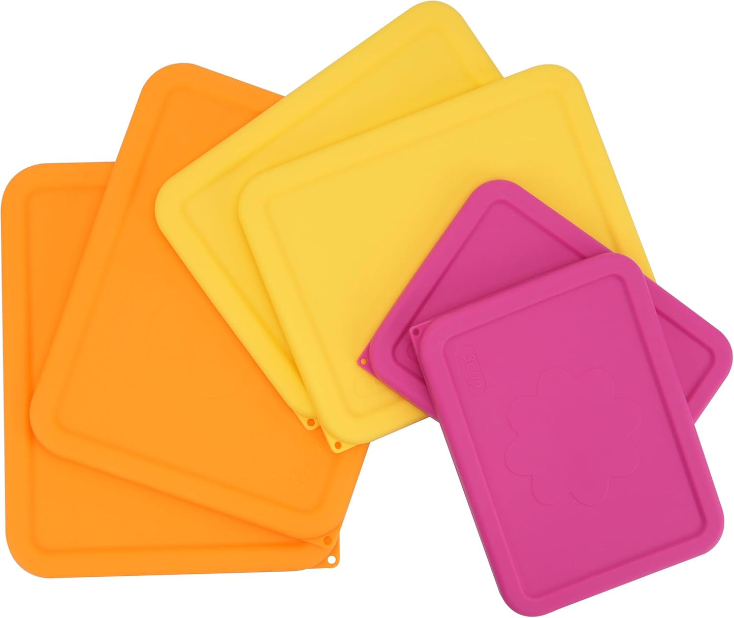 3 Cup 6 Cup 11 Cup Rectangle Silicone Storage Cover Lids Set