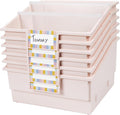 Picture Book Classroom Library Bins with Dividers - 6 Pack Sand