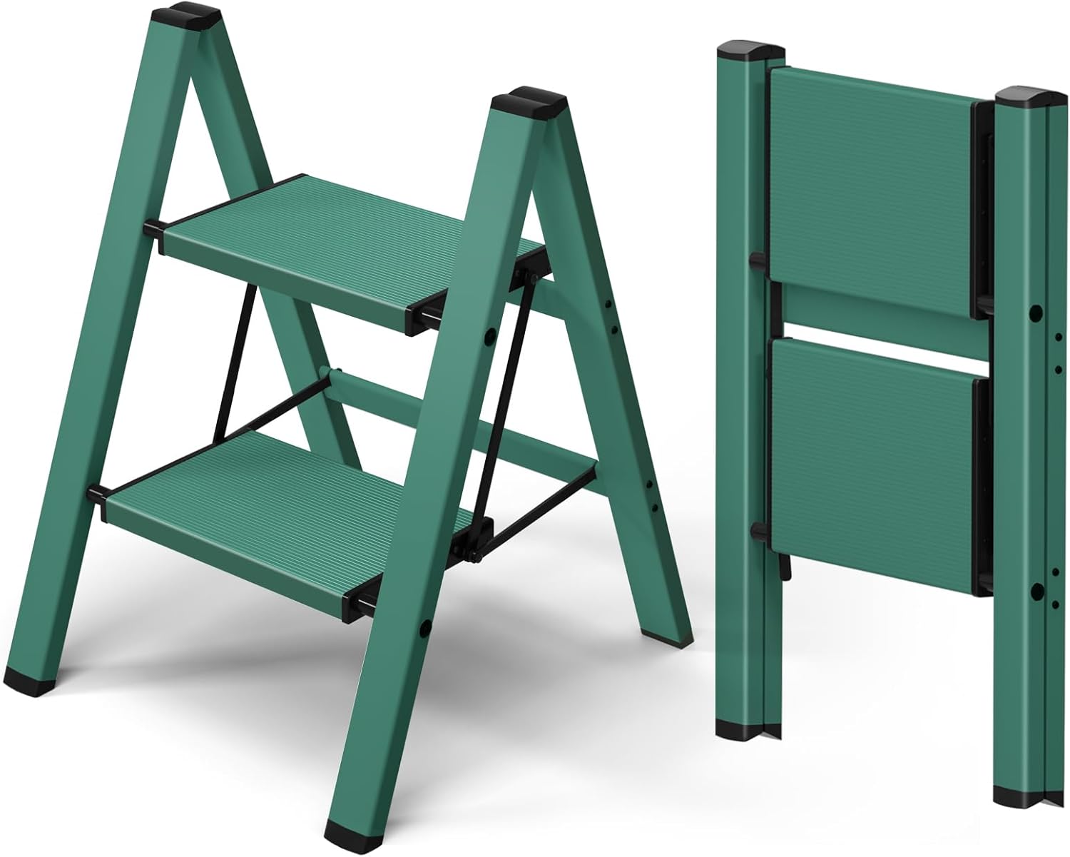 Taranta 2 Step Ladder - Lightweight Folding Stool with Anti-Slip Pedal