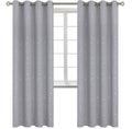 Light Grey Star Blackout Curtains for Kids Bedroom - Room Darkening