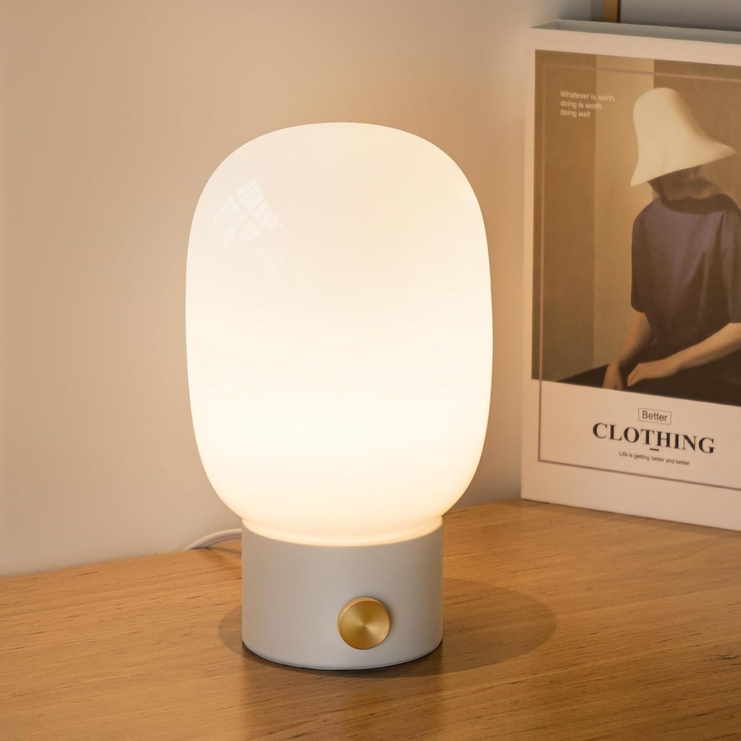 Dimmable Glass Bedside Lamp by ONEWISH