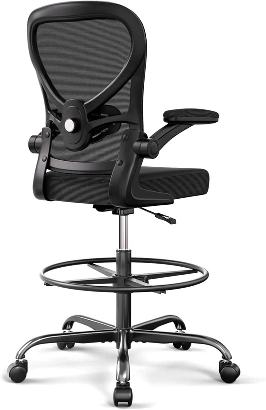 Alolo Tall Drafting Chair with Footrest - Ergonomic Lumbar Support