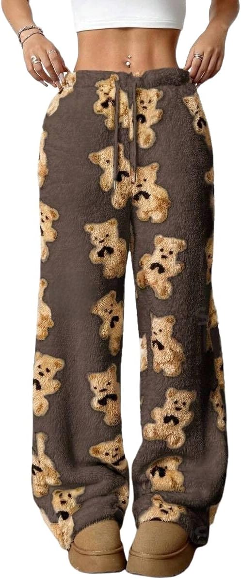 ZAFUL Women's Fuzzy Plush Pajama Pants for Cozy Comfort