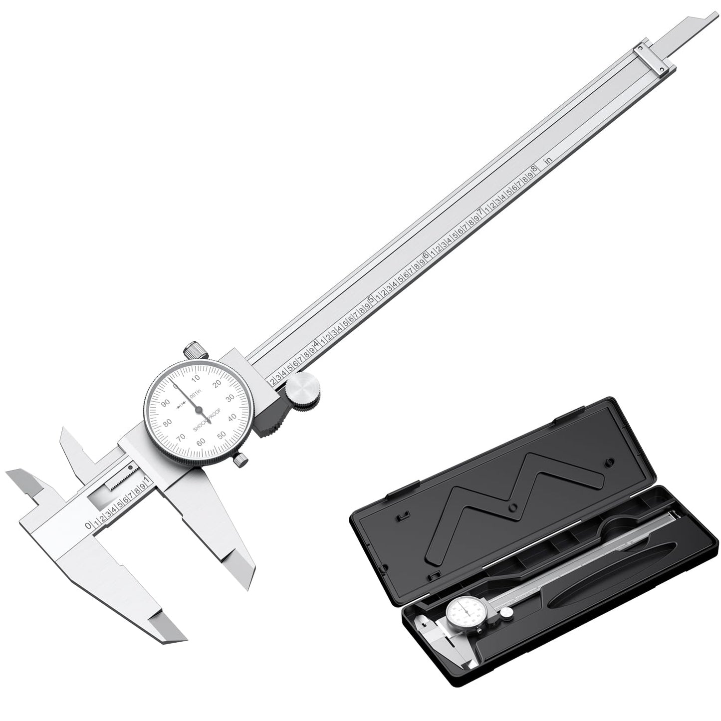 Precision Dial Caliper 0-9in Range 0.001in Resolution 4-Way