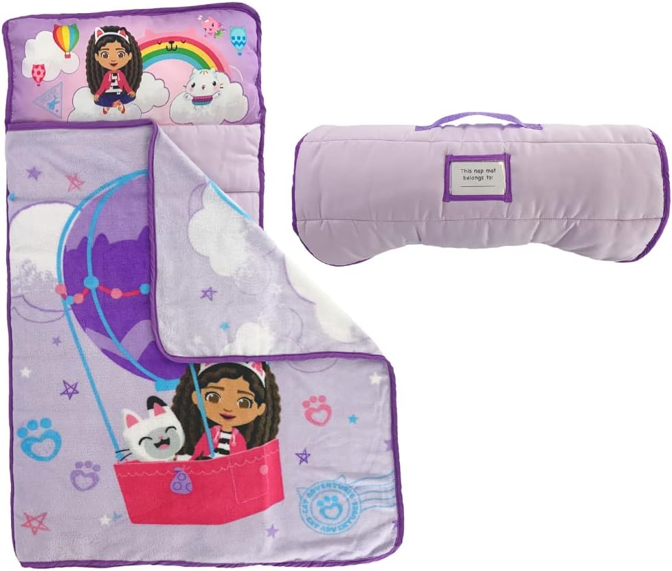 DreamWorks Gabby's Dollhouse Soft Toddler Nap Mat for Travel