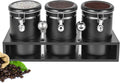 Yangbaga 3x63OZ Sugar Coffee Canisters with Shelf - Airtight Coffee