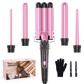 Waver Curling Iron Wand - 5 in 1 Beach Wave and Crimper Set