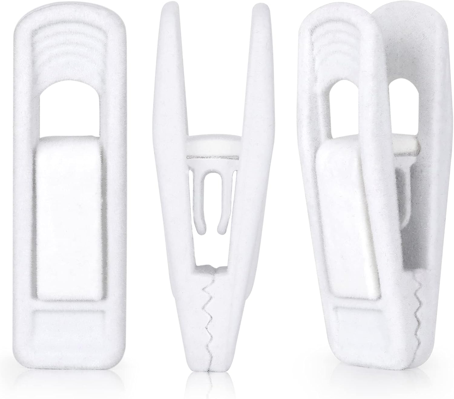 Tinfol White Velvet Hanger Clips for Pants and Accessories