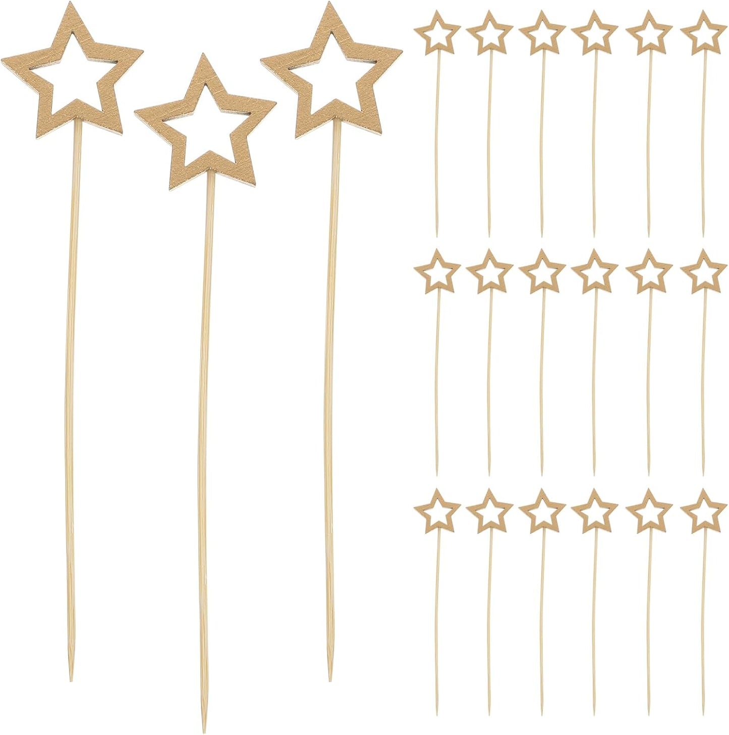 Golden Star Cocktail Picks - Festive Party Decor!