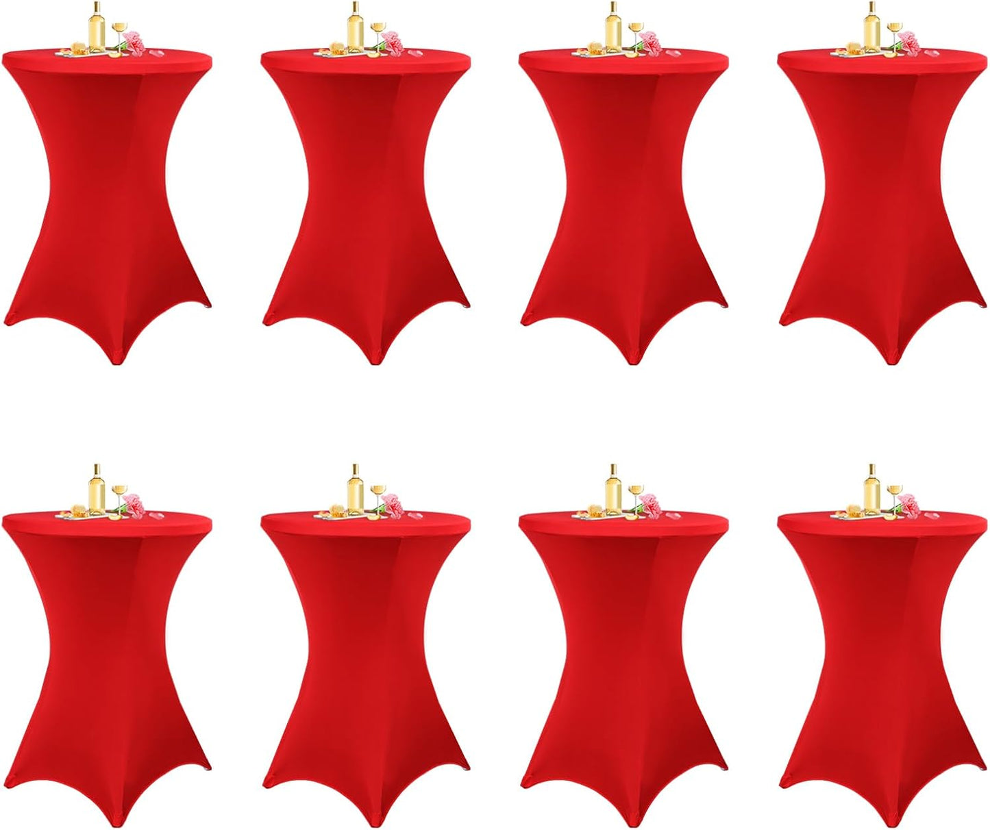 Red Spandex Stretch Tablecloth Set - Perfect for Cocktail Parties!
