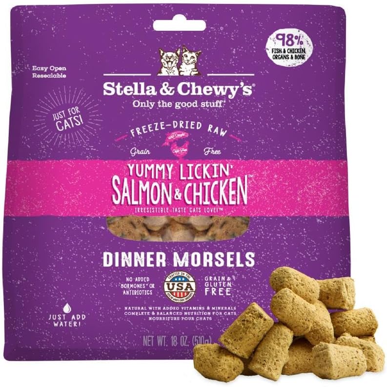Freeze-Dried Raw Cat Dinner Morsels with Salmon & Chicken
