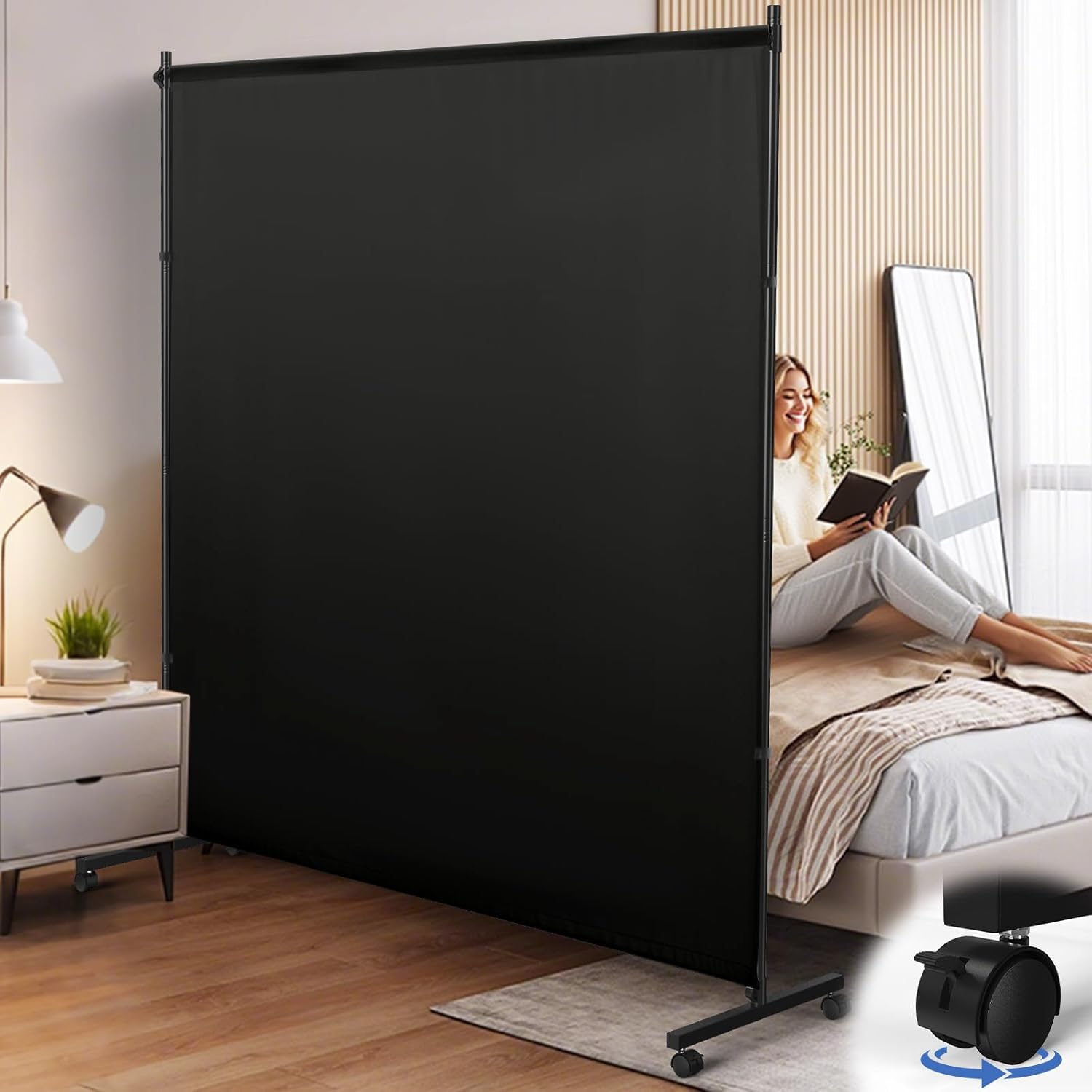 Room Divider with Wheels for Privacy and Space Separation