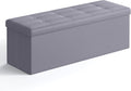 SONGMICS MAZIE 43 in Folding Storage Ottoman Bench - Sturdy Seat & Big