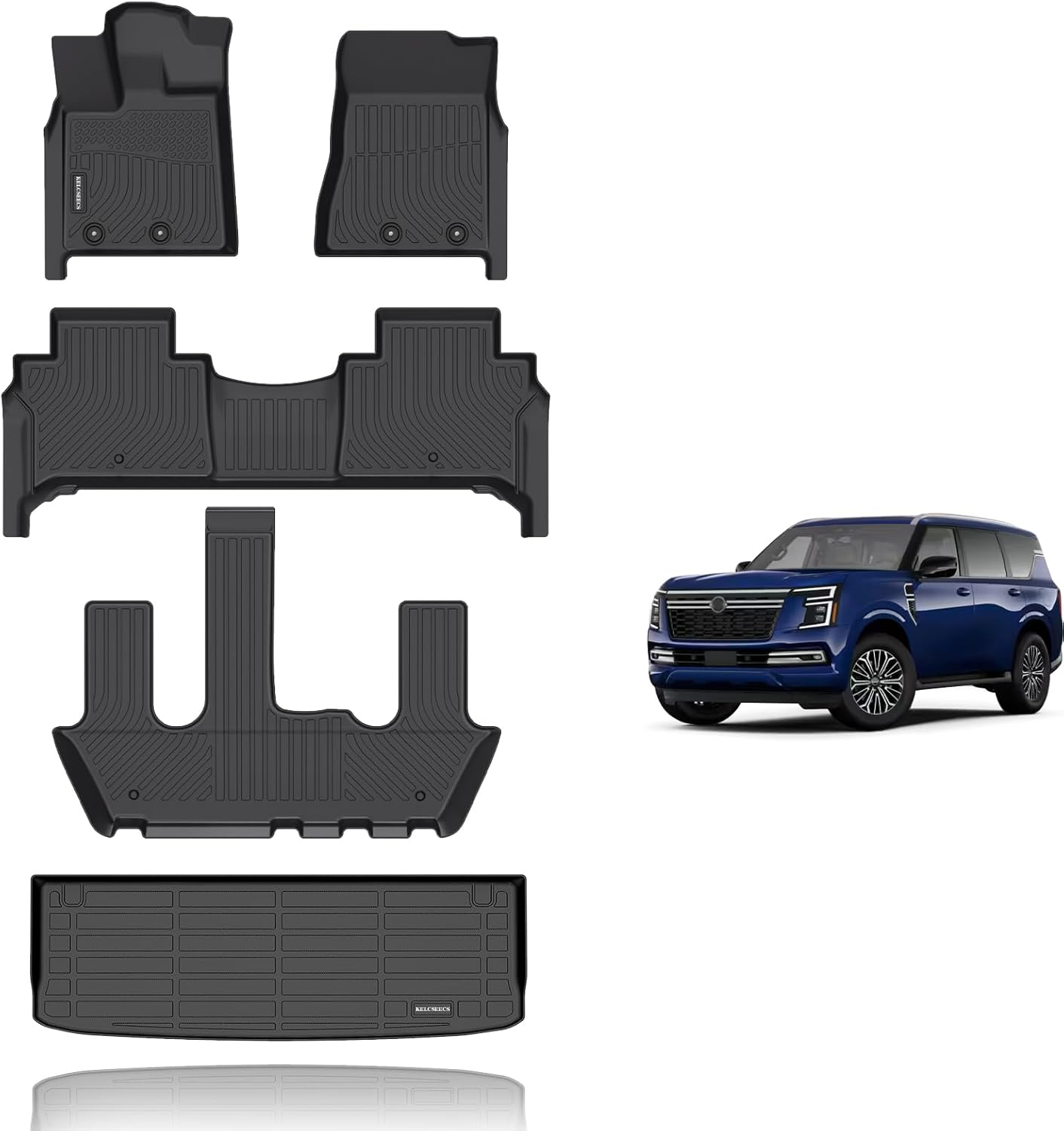 KELCSEECS Custom Floor Mats for Nissan Armada 2025 - All Weather