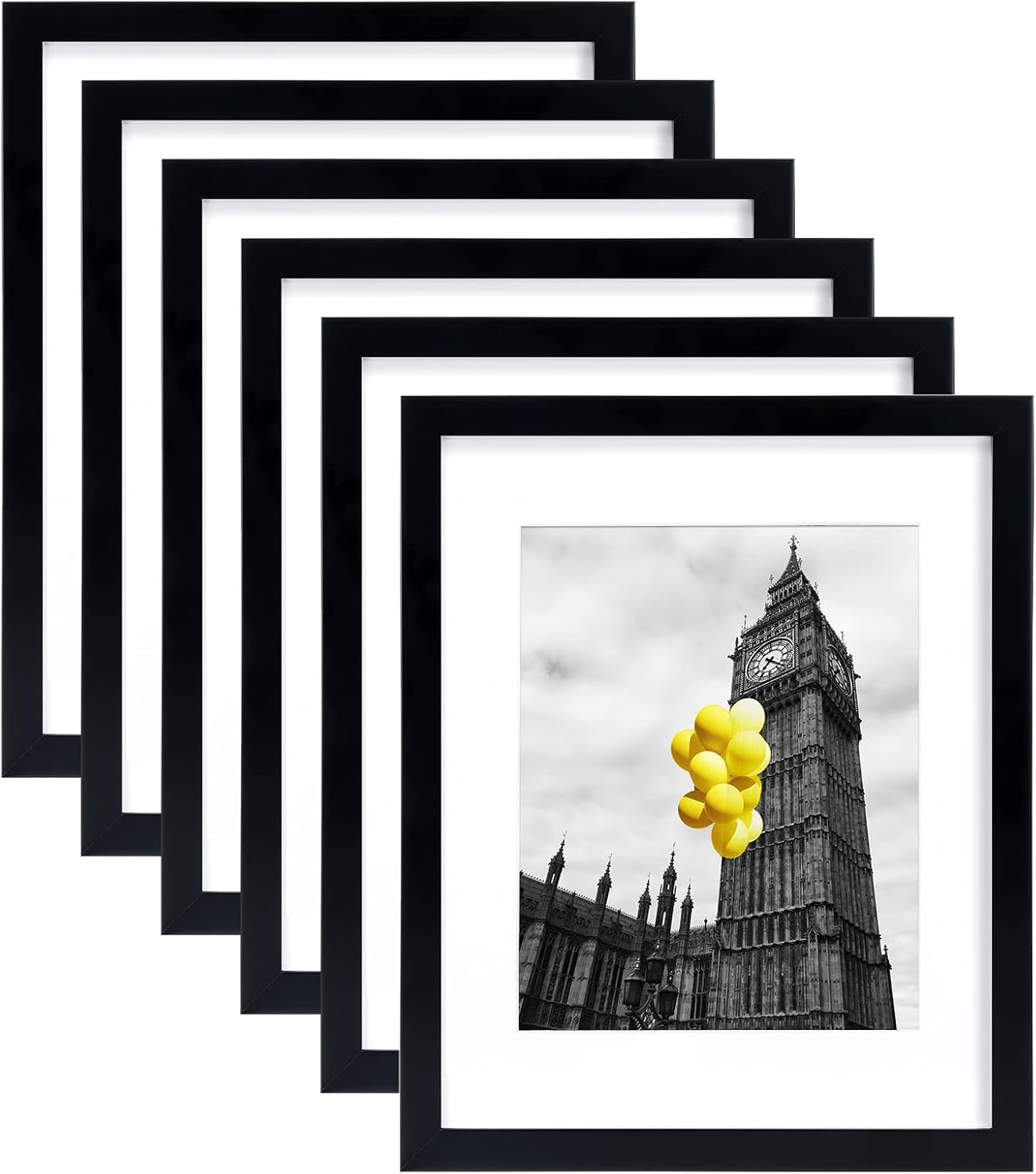11x14 Picture Frame Set of 6 for Tabletop and Wall Display