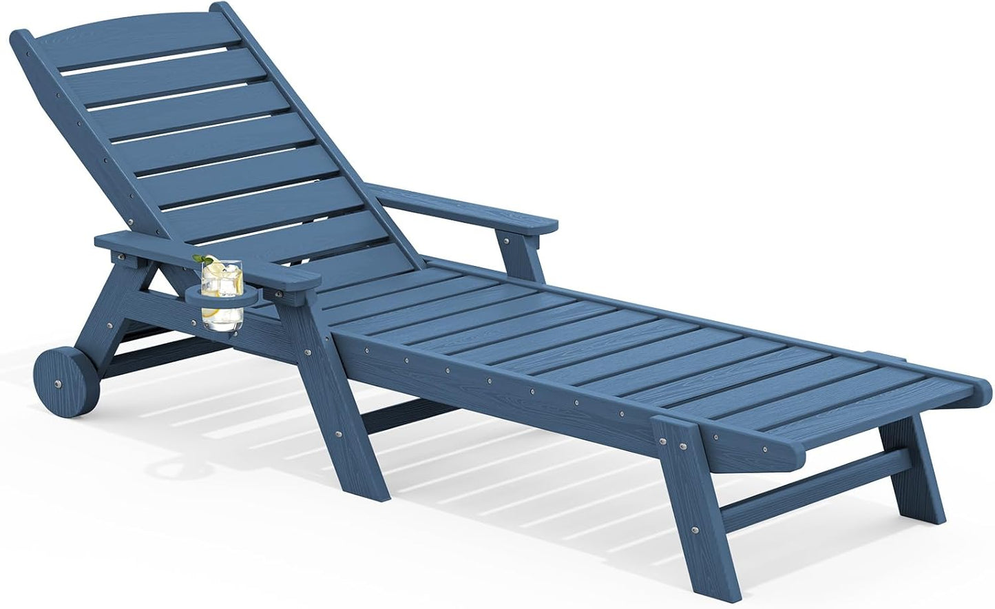 SERWALL Patio Chaise Lounge Chair with Adjustable Backrest