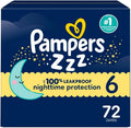 Pampers ZZZ Overnight Diapers Size 6 - Nighttime Leak Protection