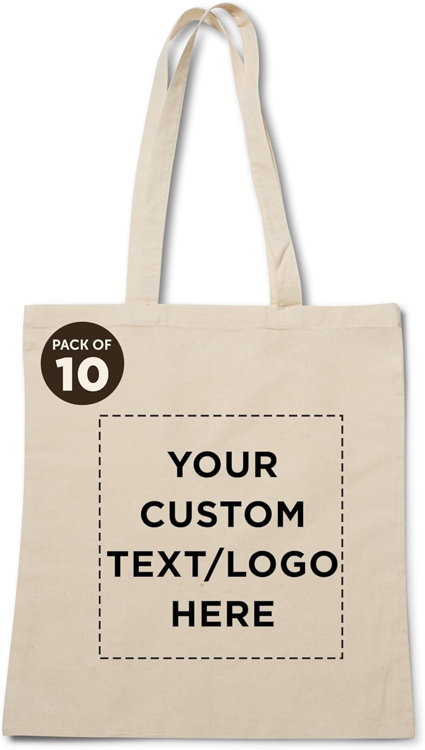 Custom Natural Cotton Fiber Tote Bags for Eco-Friendly Shopping