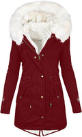 Winter Coats for Women Full Zip Sherpa Lined Hooded Long Coat - Warm