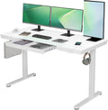 YDN Glass Standing Desk with Drawers, 55 x 24 in - Electric Height