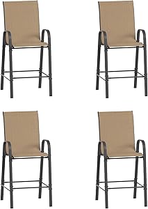 Comfortable Outdoor Bar Stools Set of 4 for All-Weather Use