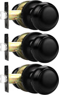 Probrico Hall/Closet Door Knobs Matte Black Finish - Durable Passage