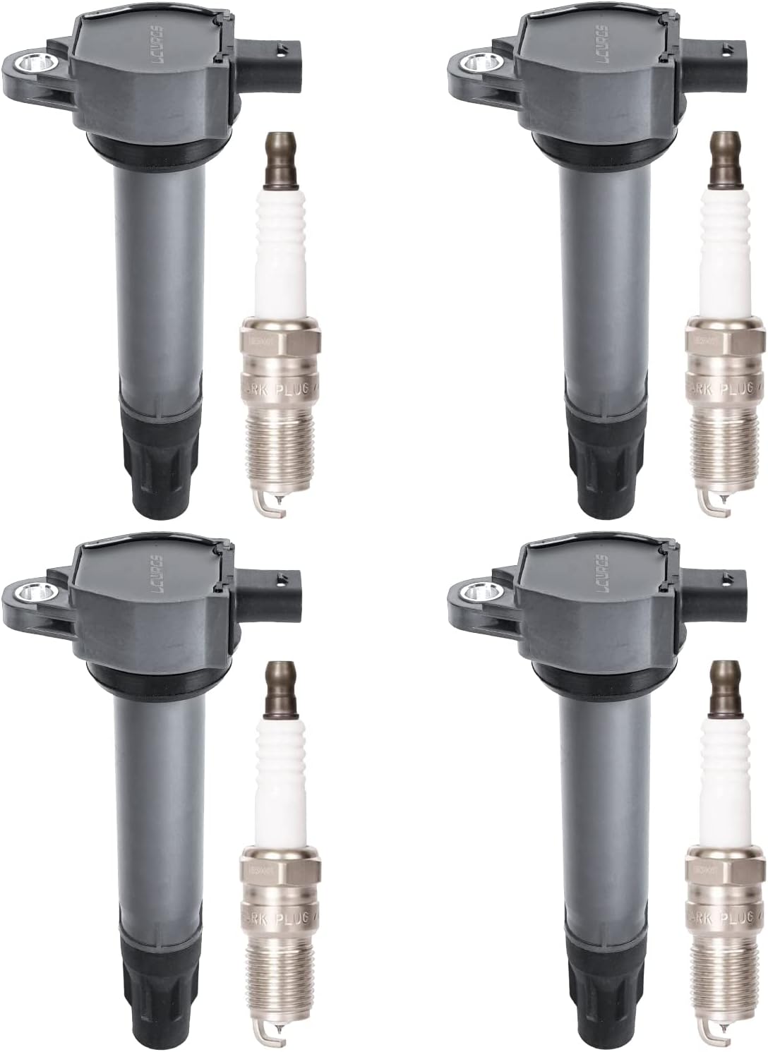 Set of 4 Ignition Coil Pack and Spark Plugs for Jeep Dodge