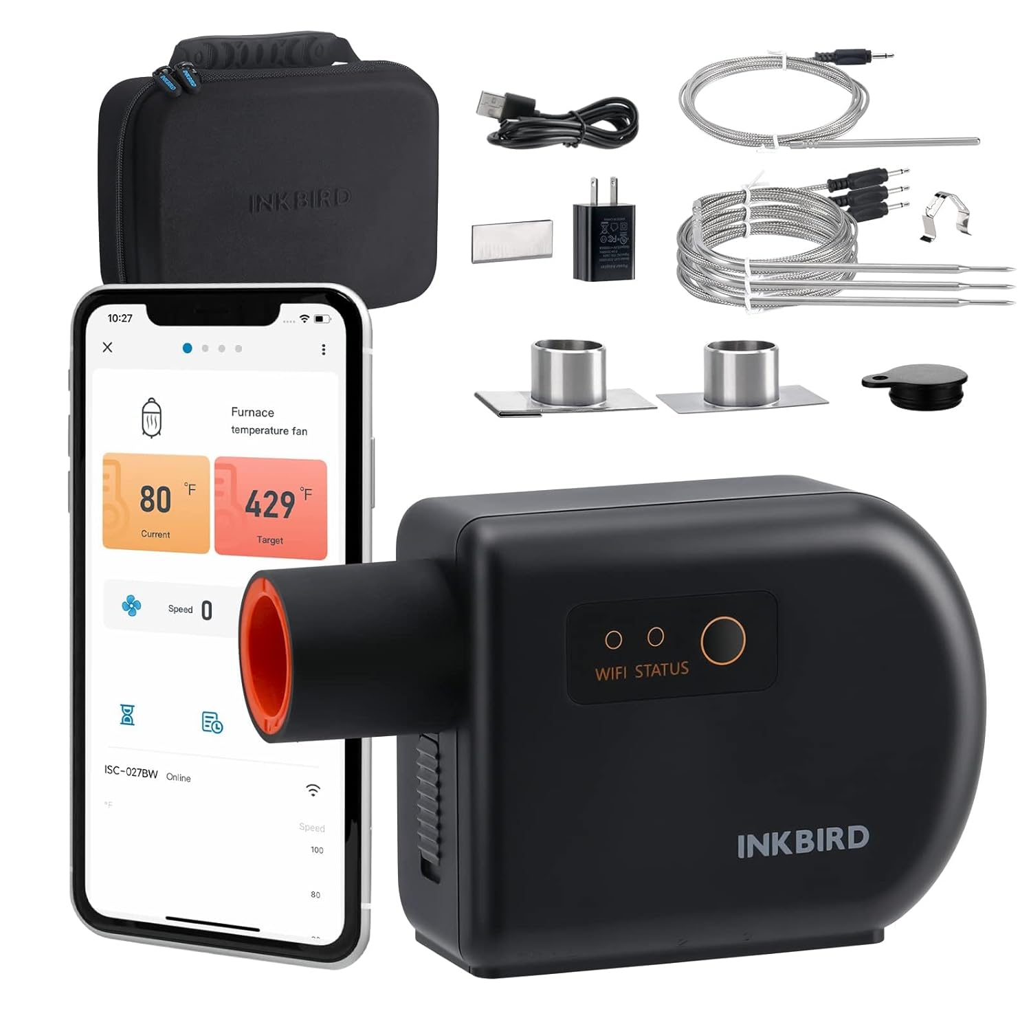 Wi-Fi & Bluetooth BBQ Smoker Temperature Controller for Grilling