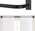 Black Wrap Around Curtain Rods 48 to 90 in - Heavy Duty Blackout Rod