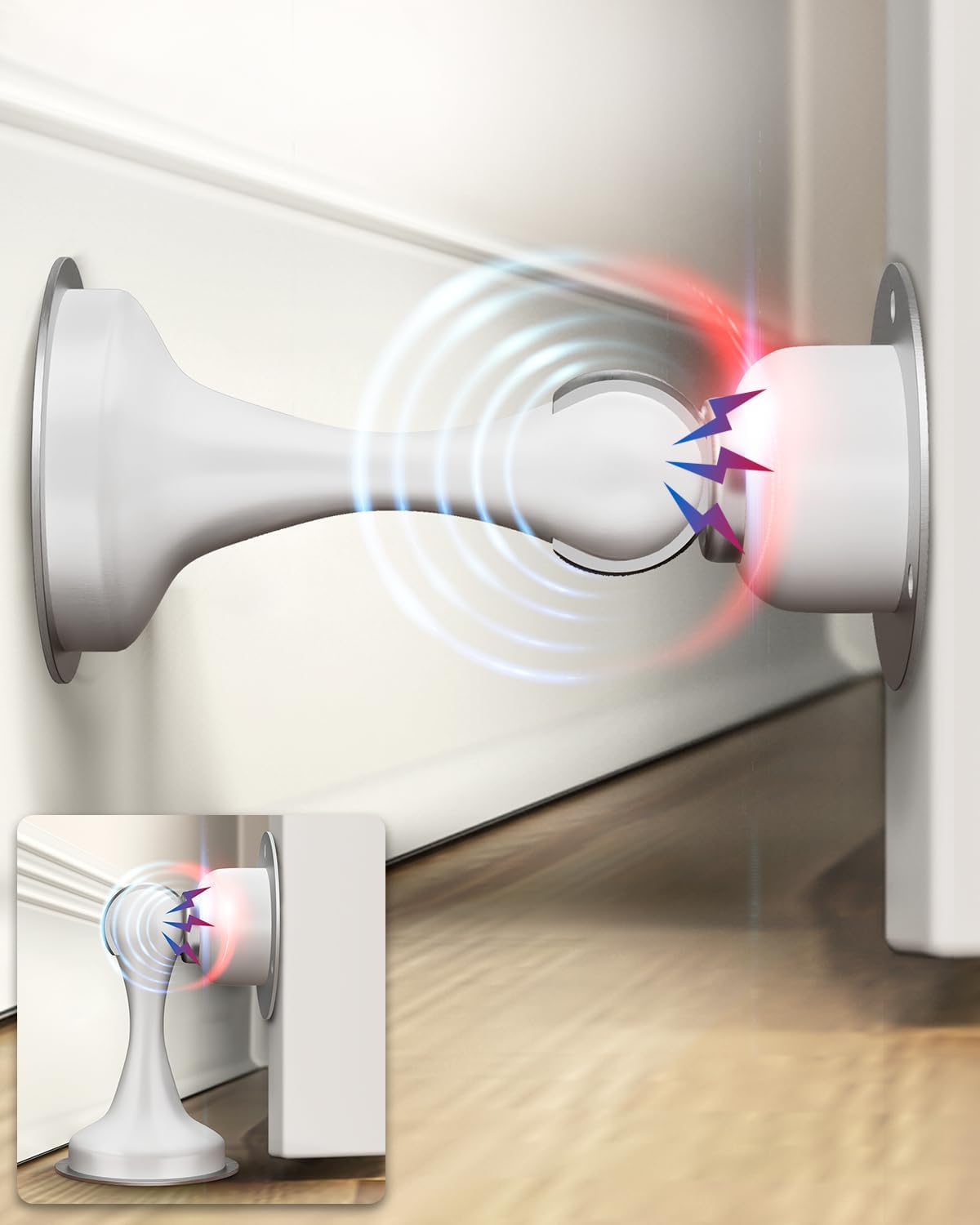 Magnetic Door Stoppers, Stainless Steel, 6 Pack for Wide Doors