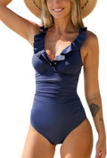 CUPSHE Women's One Piece Swimsuit with Ruffle V Neck Design