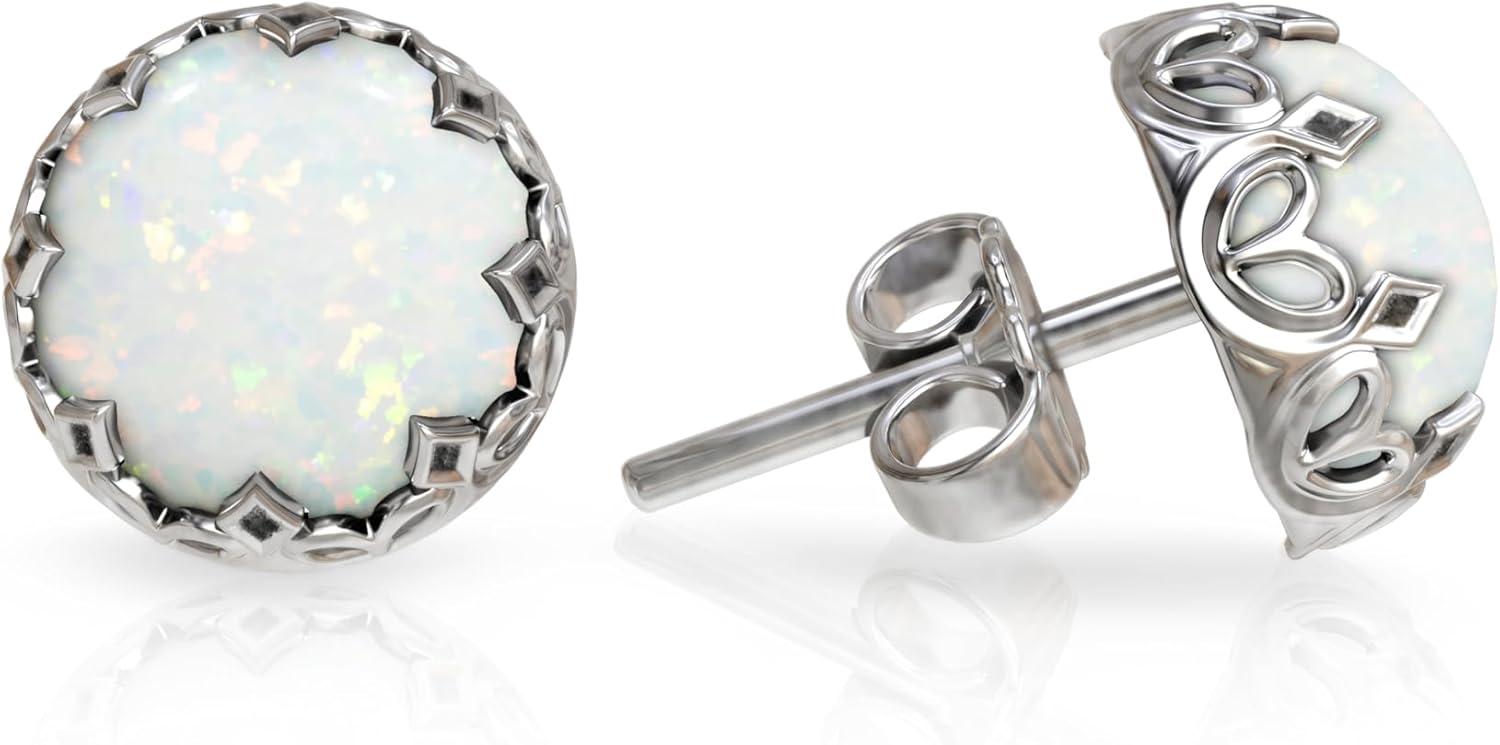 925 Sterling Silver Gemstone Studs Earrings for Women - Minimalist