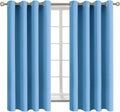 Sky Blue Room Darkening Curtains 52 x 63 in - Grommet Thermal Drapes