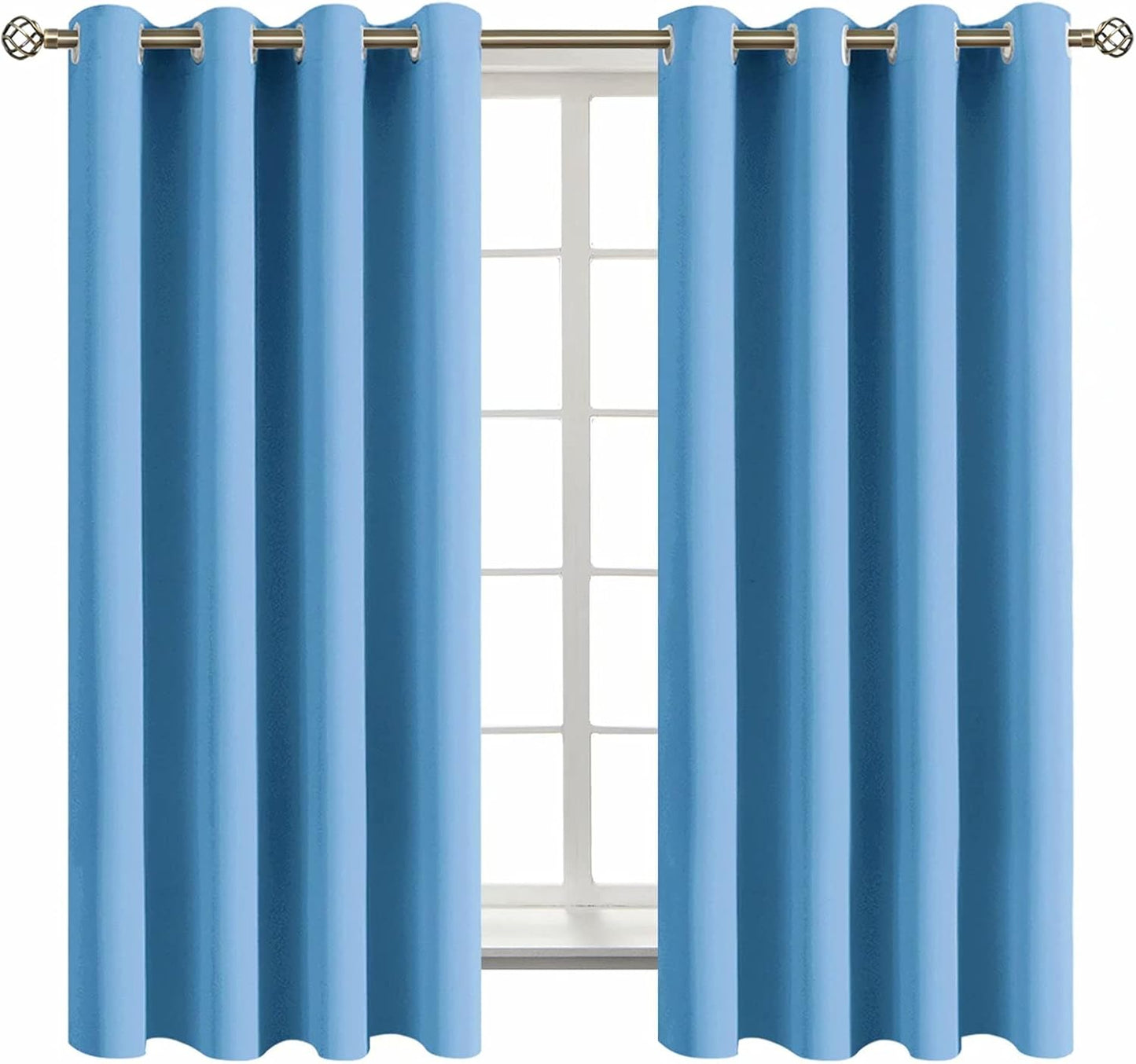 BGment Room Darkening Curtains for Bedroom - Sky Blue 63 in