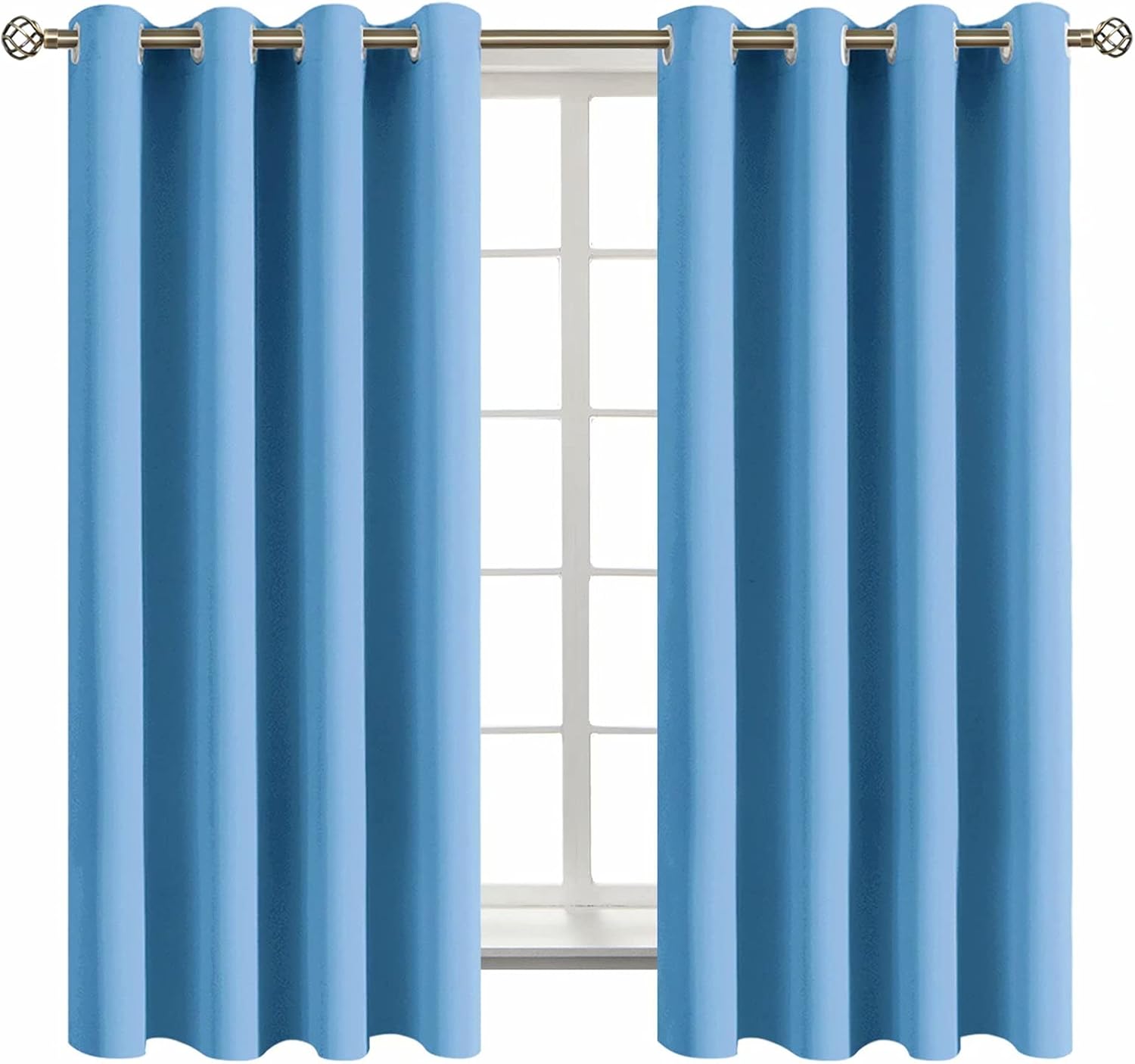BGment Room Darkening Curtains for Bedroom - Sky Blue 63 in