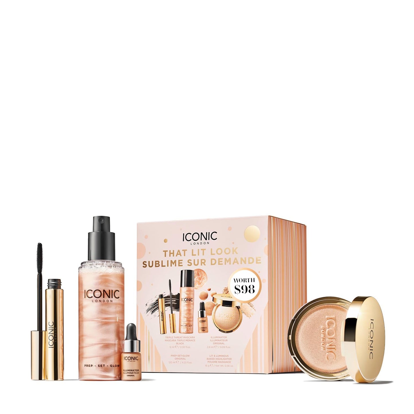 ICONIC LONDON Makeup Set for a Natural Glow and Radiant Highlight