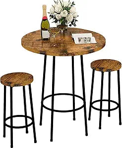 Modern 3 Piece Pub Dining Set for Small Spaces and Kitchens
